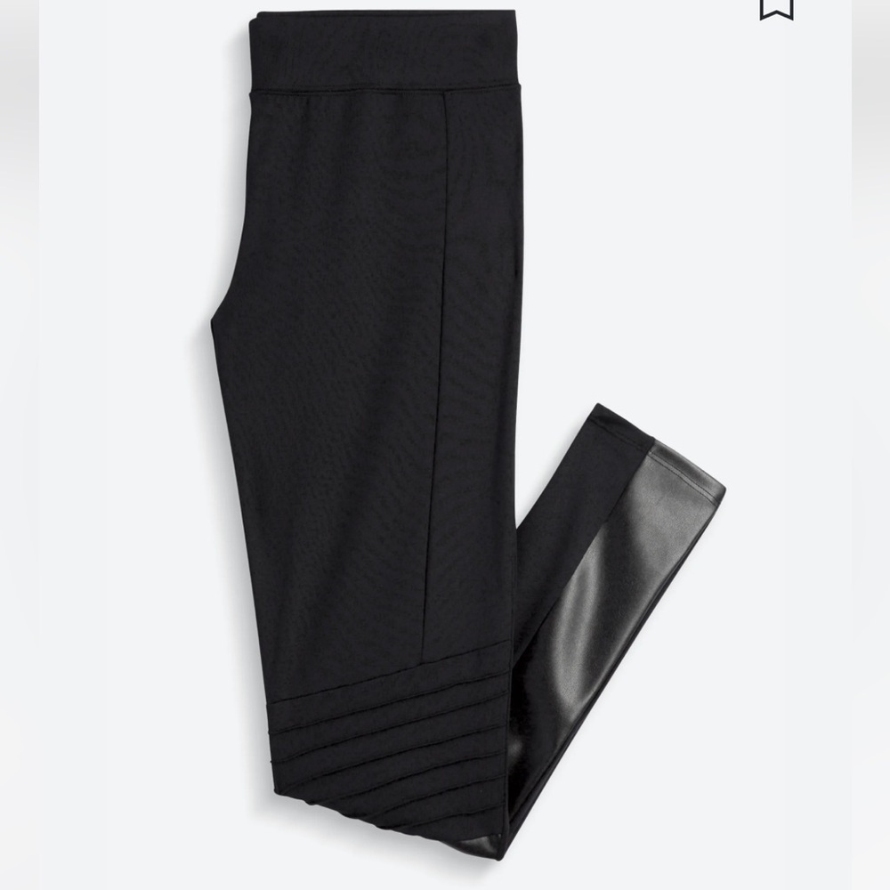 Faux leather detail moto leggings. Like new!